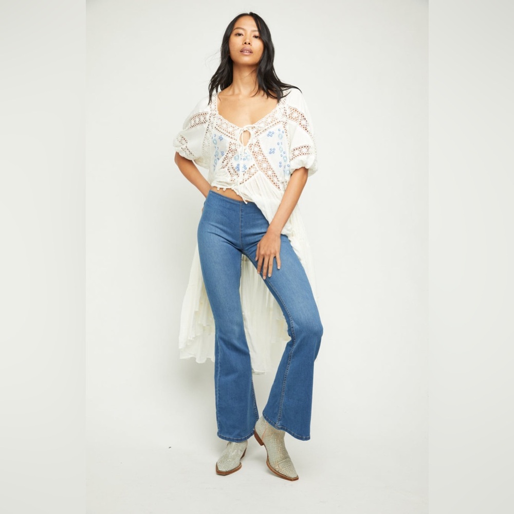 Free People Medium Blue Flare Jeans